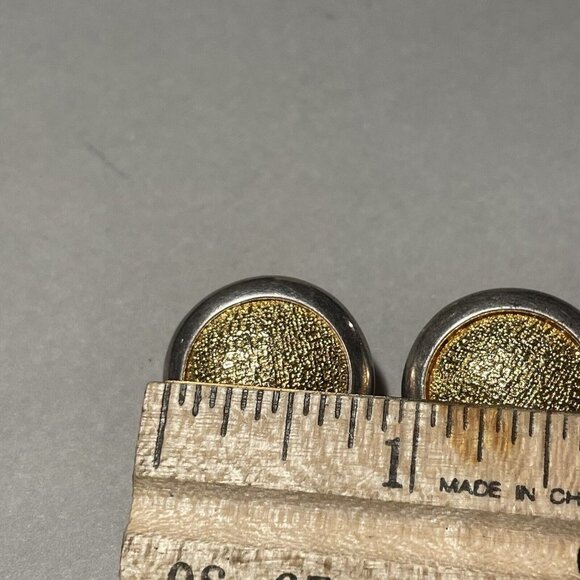 Vintage Signed DARLENE Gold/Silver Tone  Earrings Circular - Picture 5 of 6